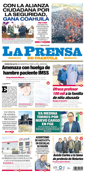 Cover of La Prensa de Coahuila