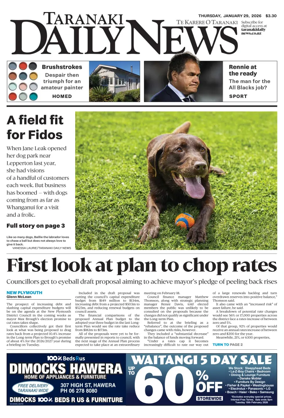 Cover of Taranaki Daily News