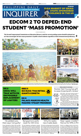 Cover of Philippine Daily Inquirer