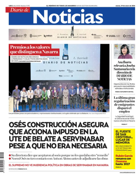 Cover of Diario de Noticias (Spain)