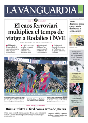 Cover of La Vanguardia (Catala)