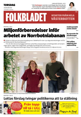 Cover of Folkbladet Vasterbotten
