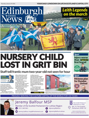 Cover of Edinburgh Evening News