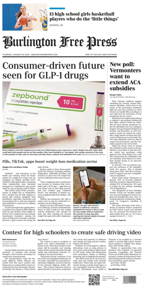 Cover of Burlington Free Press