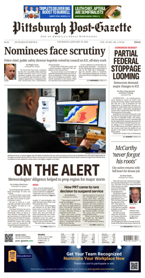 Cover of Pittsburgh Post-Gazette