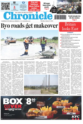 Cover of Chronicle (Zimbabwe)