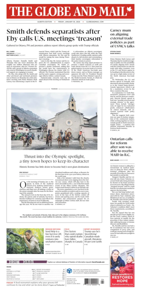 Cover of The Globe and Mail (Alberta Edition)