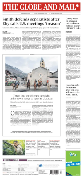 Cover of The Globe and Mail (Ontario Edition)