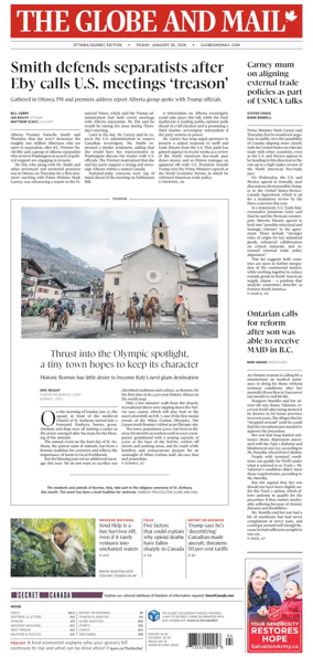 Cover of The Globe and Mail (Ottawa/Quebec Edition)