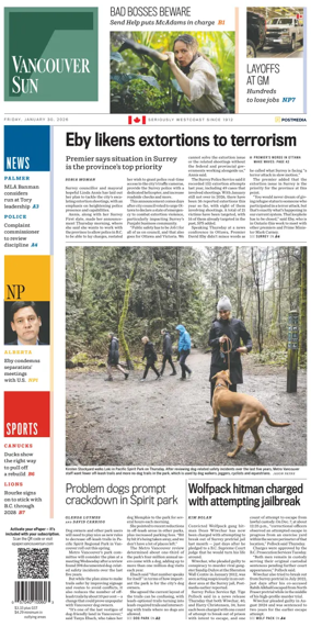 Cover of Vancouver Sun