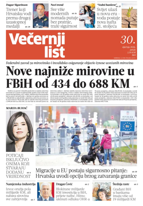 Cover of Vecernji list BiH