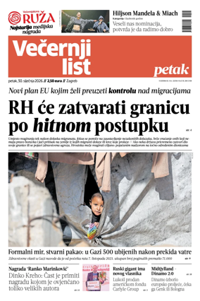 Cover of Vecernji list - Zagreb