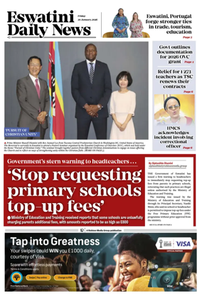 Cover of Eswatini Daily News