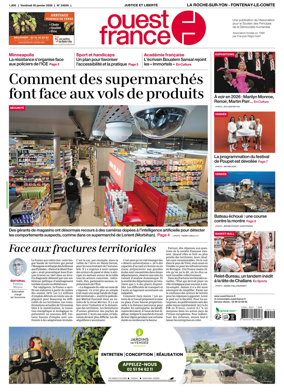 Cover of Ouest France (La Roche-sur-Yon - Fontenay-le-Comte)