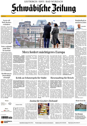 Cover of Schwabische Zeitung (Leutkirch / Isny / Bad Wurzach)