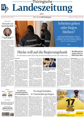Cover of Thuringische Landeszeitung (Erfurt)