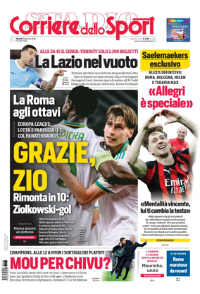 Cover of Corriere dello Sport (Lazio)