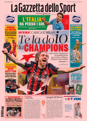 Cover of La Gazzetta dello Sport
