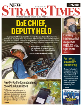 Cover of New Straits Times