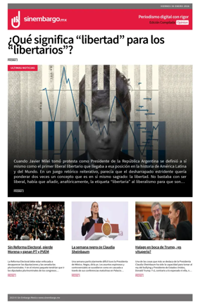 Cover of Sin Embargo Opinion