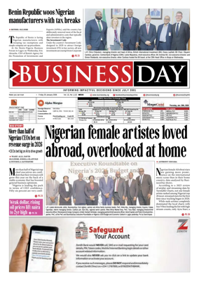 Cover of Business Day (Nigeria)