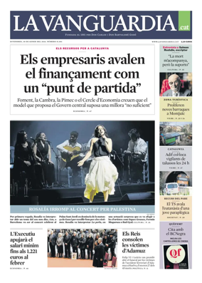 Cover of La Vanguardia (Catala)
