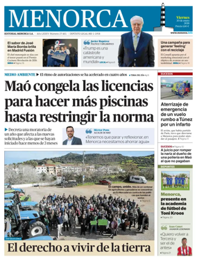 Cover of Menorca Diario Insular