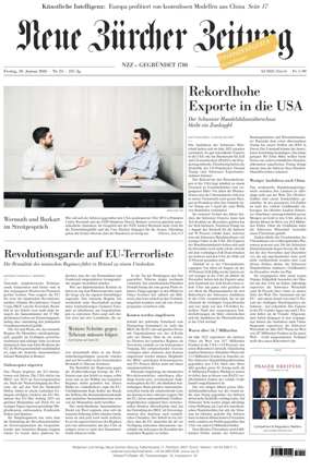 Cover of Neue Zurcher Zeitung