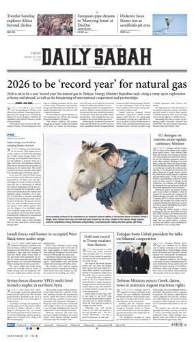 Cover of Daily Sabah (Turkey)