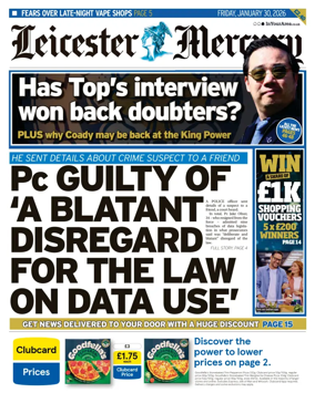 Cover of Leicester Mercury