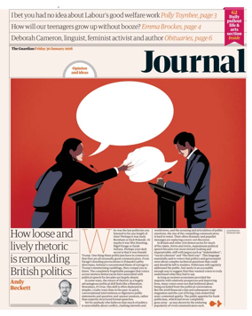 Cover of The Guardian e-paper Journal