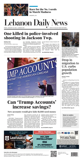 Cover of Lebanon Daily News