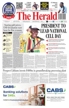 Cover of The Herald (Zimbabwe)