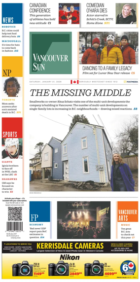 Cover of Vancouver Sun