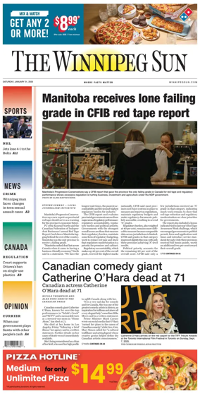 Cover of Winnipeg Sun