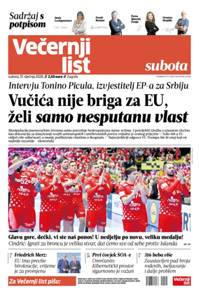 Cover of Vecernji list - Zagreb