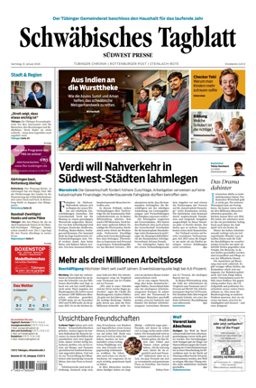 Cover of Schwabisches Tagblatt - Tubinger Chronik