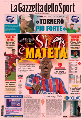 Cover of La Gazzetta dello Sport