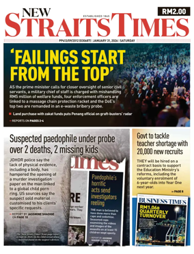 Cover of New Straits Times