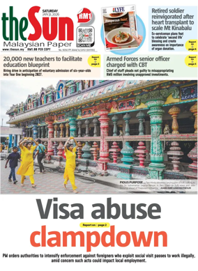 Cover of The Sun (Malaysia)
