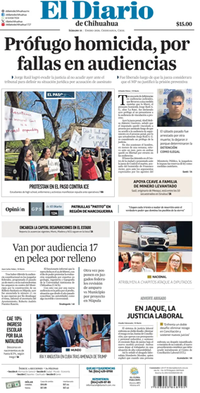 Cover of El Diario de Chihuahua