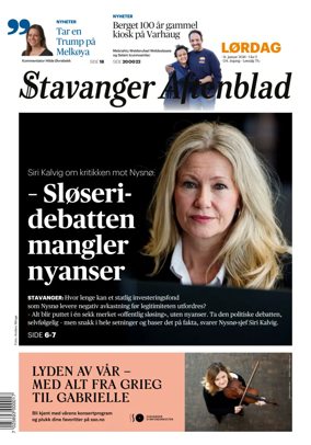 Cover of Stavanger Aftenblad