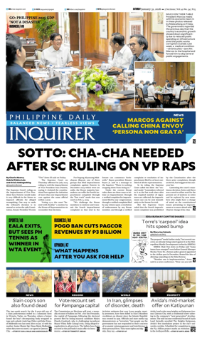 Cover of Philippine Daily Inquirer