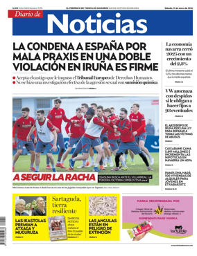 Cover of Diario de Noticias (Spain)
