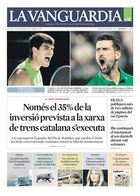 Cover of La Vanguardia (Catala)