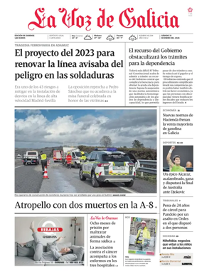 Cover of La Voz de Galicia (Ourense)