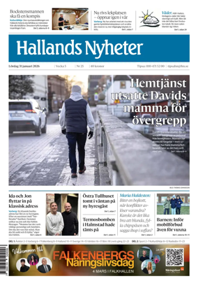 Cover of Hallands Nyheter