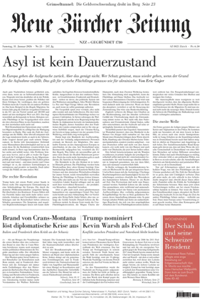 Cover of Neue Zurcher Zeitung