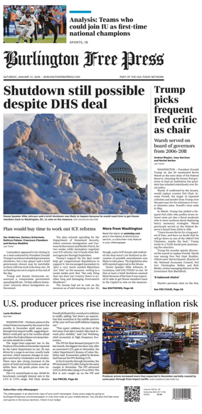 Cover of Burlington Free Press