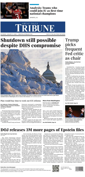 Cover of Great Falls Tribune